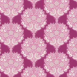 TELA TILDA HARVEST - FLOWER TREE PURPLE